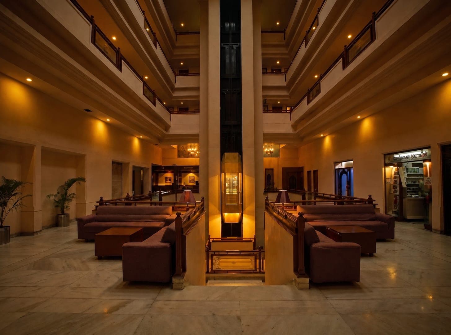 Lobby lounge beside the brass lift